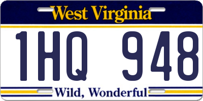 WV license plate 1HQ948