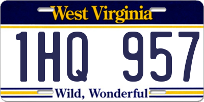 WV license plate 1HQ957