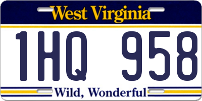 WV license plate 1HQ958