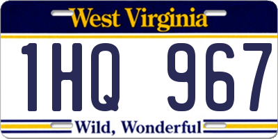 WV license plate 1HQ967