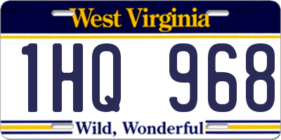 WV license plate 1HQ968