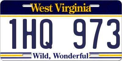 WV license plate 1HQ973