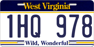 WV license plate 1HQ978
