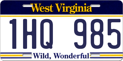 WV license plate 1HQ985