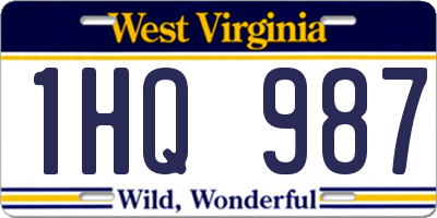WV license plate 1HQ987