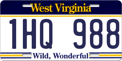 WV license plate 1HQ988