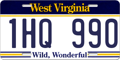 WV license plate 1HQ990