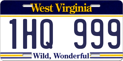 WV license plate 1HQ999