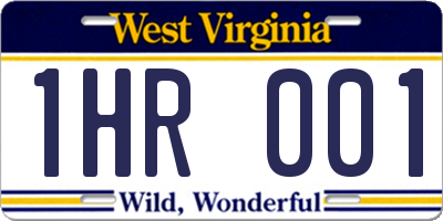 WV license plate 1HR001