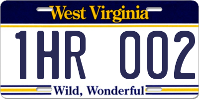 WV license plate 1HR002