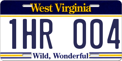 WV license plate 1HR004