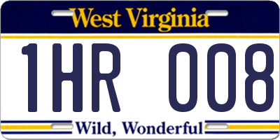 WV license plate 1HR008