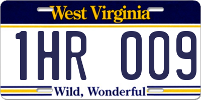 WV license plate 1HR009