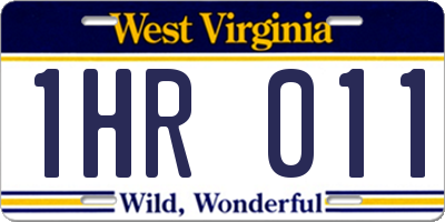 WV license plate 1HR011