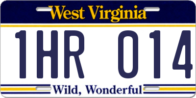 WV license plate 1HR014