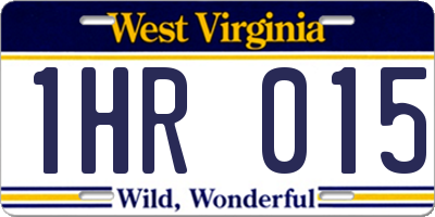 WV license plate 1HR015