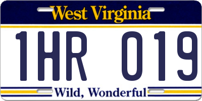 WV license plate 1HR019