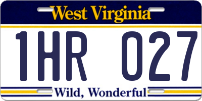WV license plate 1HR027