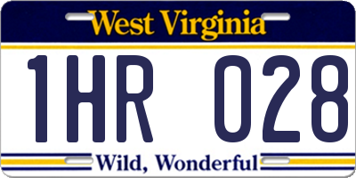 WV license plate 1HR028