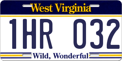 WV license plate 1HR032