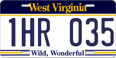 WV license plate 1HR035