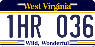 WV license plate 1HR036