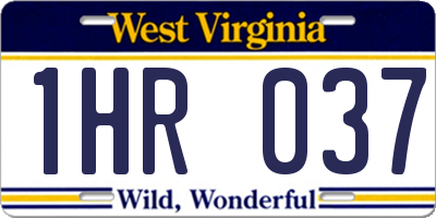 WV license plate 1HR037