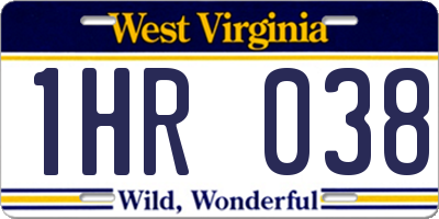 WV license plate 1HR038
