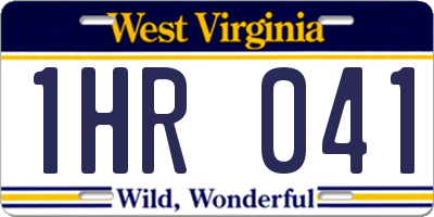 WV license plate 1HR041