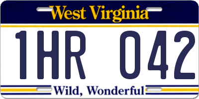 WV license plate 1HR042