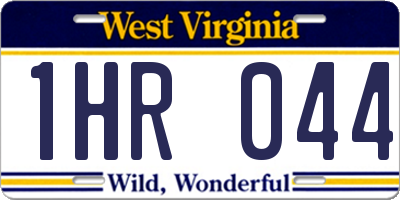 WV license plate 1HR044