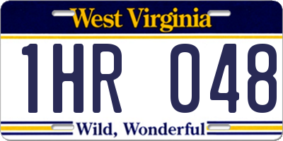 WV license plate 1HR048