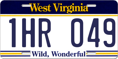 WV license plate 1HR049
