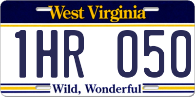 WV license plate 1HR050