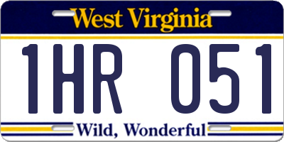 WV license plate 1HR051