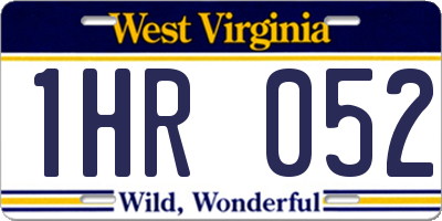 WV license plate 1HR052