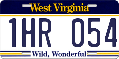 WV license plate 1HR054