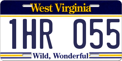 WV license plate 1HR055