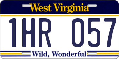 WV license plate 1HR057