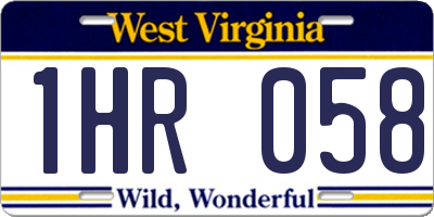 WV license plate 1HR058