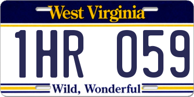 WV license plate 1HR059