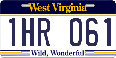 WV license plate 1HR061