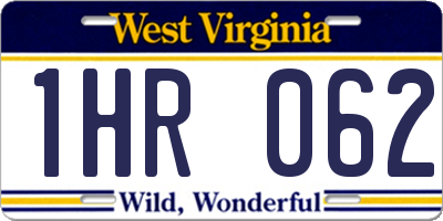 WV license plate 1HR062