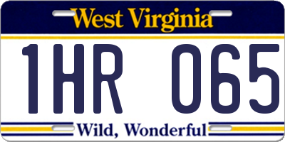 WV license plate 1HR065