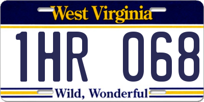 WV license plate 1HR068