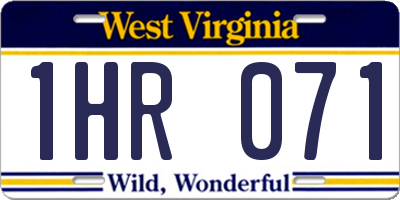 WV license plate 1HR071