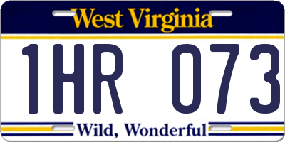 WV license plate 1HR073