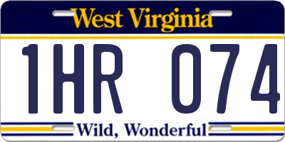 WV license plate 1HR074