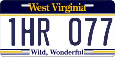 WV license plate 1HR077