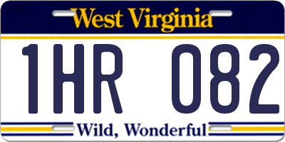WV license plate 1HR082